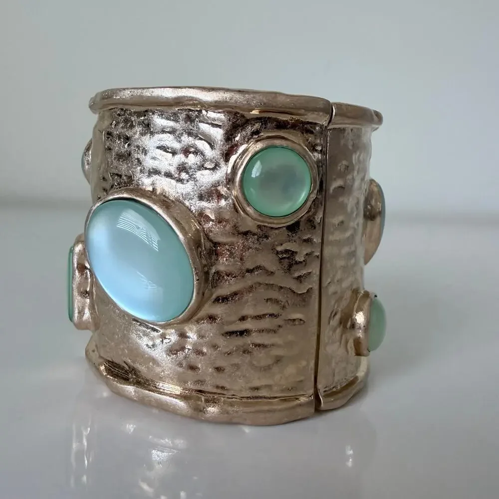 Gold Bracelet with Multicolor Stone Accents
